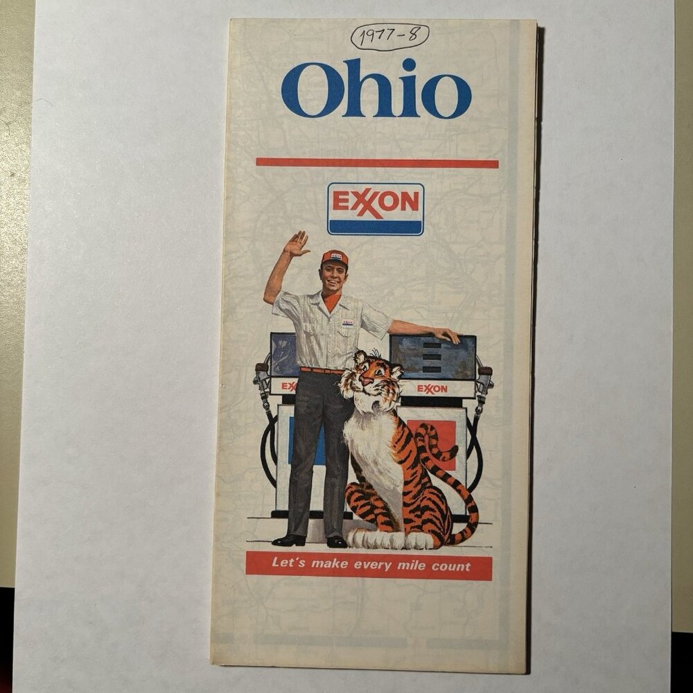 Vintage Exxon Oil Gas Ohio State US Travel Tourism Road Map 1977-78 Souvenir
